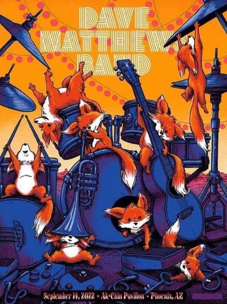 James Flames — Dave Matthews Band, Ak-Chin Pavilion, Phoenix, AZ · Sep 14, 2022 Poster