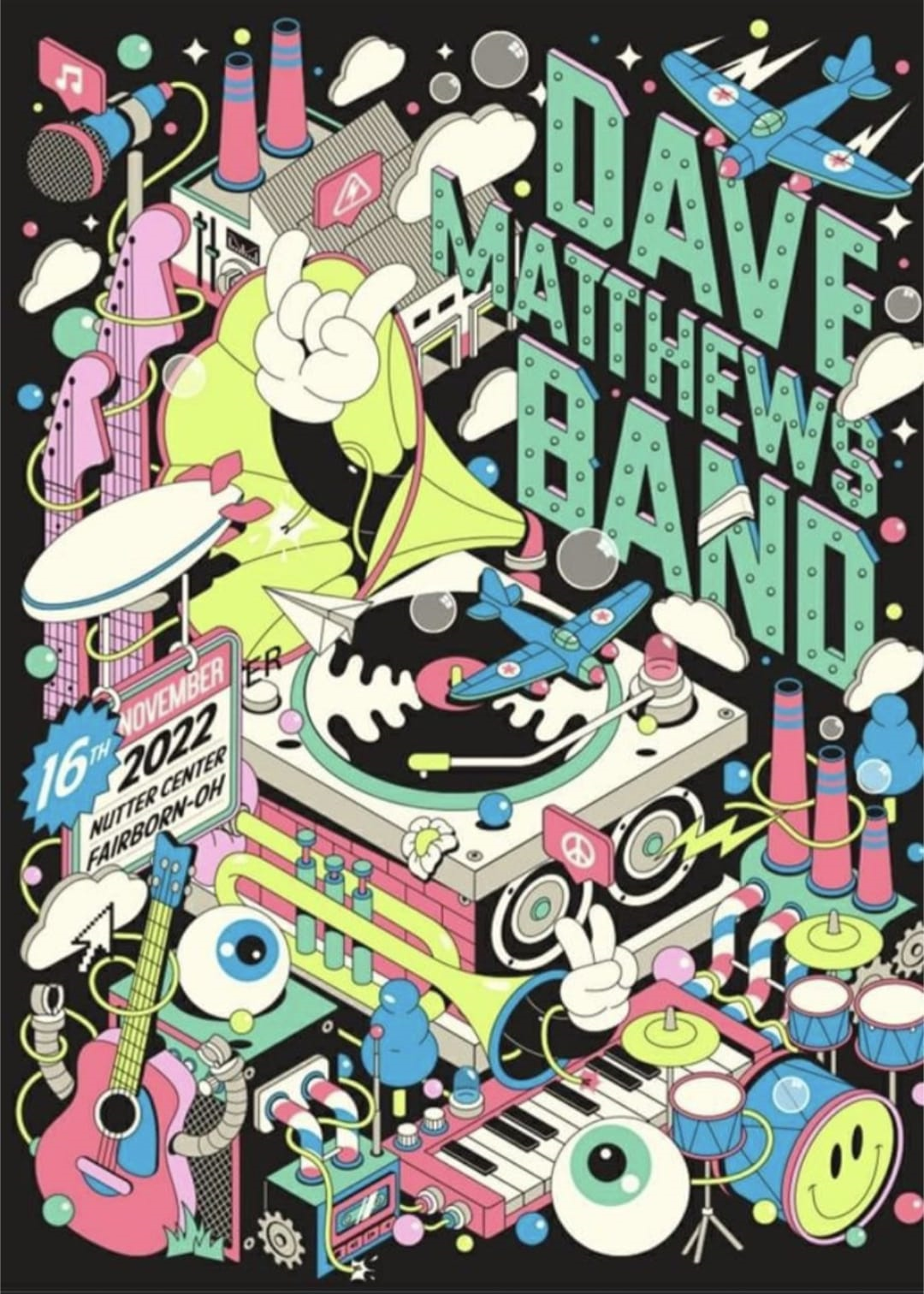 Alejandro Parrilla — Dave Matthews Band, Wright State University Nutter Center, Dayton, OH · Nov 16, 2022 Poster