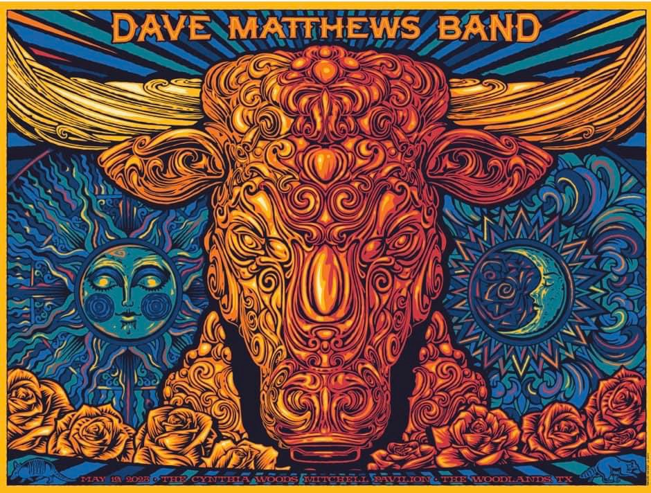 Delicious Design League — Dave Matthews Band, The Cynthia Woods Mitchell Pavilion, The Woodlands, TX · May 19, 2023 Poster