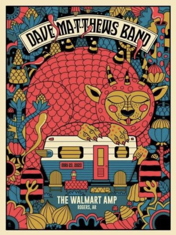 Methane Studios — Dave Matthews Band, Walmart Arkansas Music Pavilion, Rogers, AR · May 23, 2023 Poster