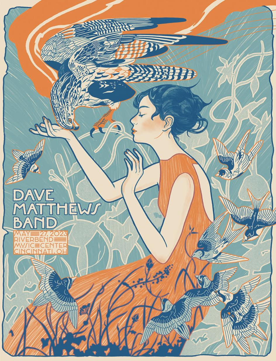Ng Yin Shian — Dave Matthews Band, Riverbend Music Center, Cincinnati, OH · May 27, 2023 Poster