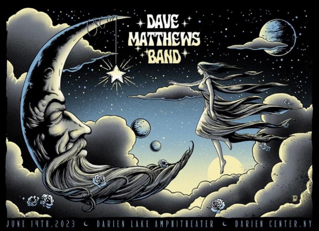 Brandon Heart — Dave Matthews Band, Darien Lake Performing Arts Center (Six Flags Darien Lake), Corfu, NY · Jun 14, 2023 Poster