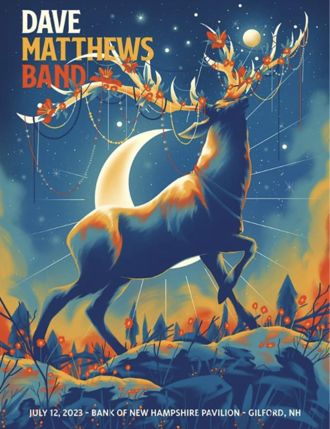 Arno Kiss — Dave Matthews Band, Bank of New Hampshire Pavilion, Gilford, NH · Jul 12, 2023 Poster