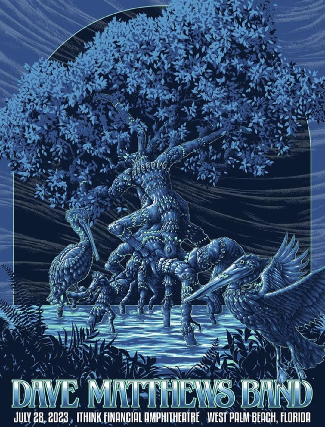 Ben Kwok (BIOWORKZ) — Dave Matthews Band, iTHINK Financial Amphitheatre, West Palm Beach, FL · Jul 28, 2023 Poster