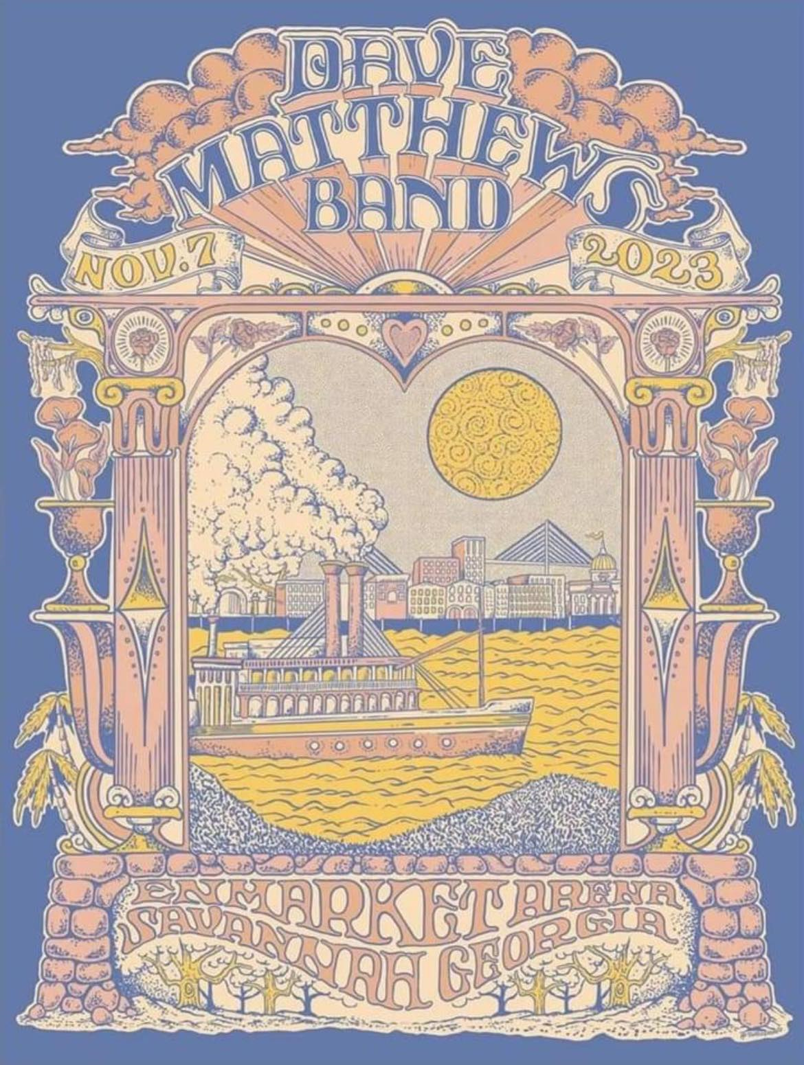 Taylor Rushing — Dave Matthews Band, Enmarket Arena, Savannah, GA · Nov 7, 2023 Poster
