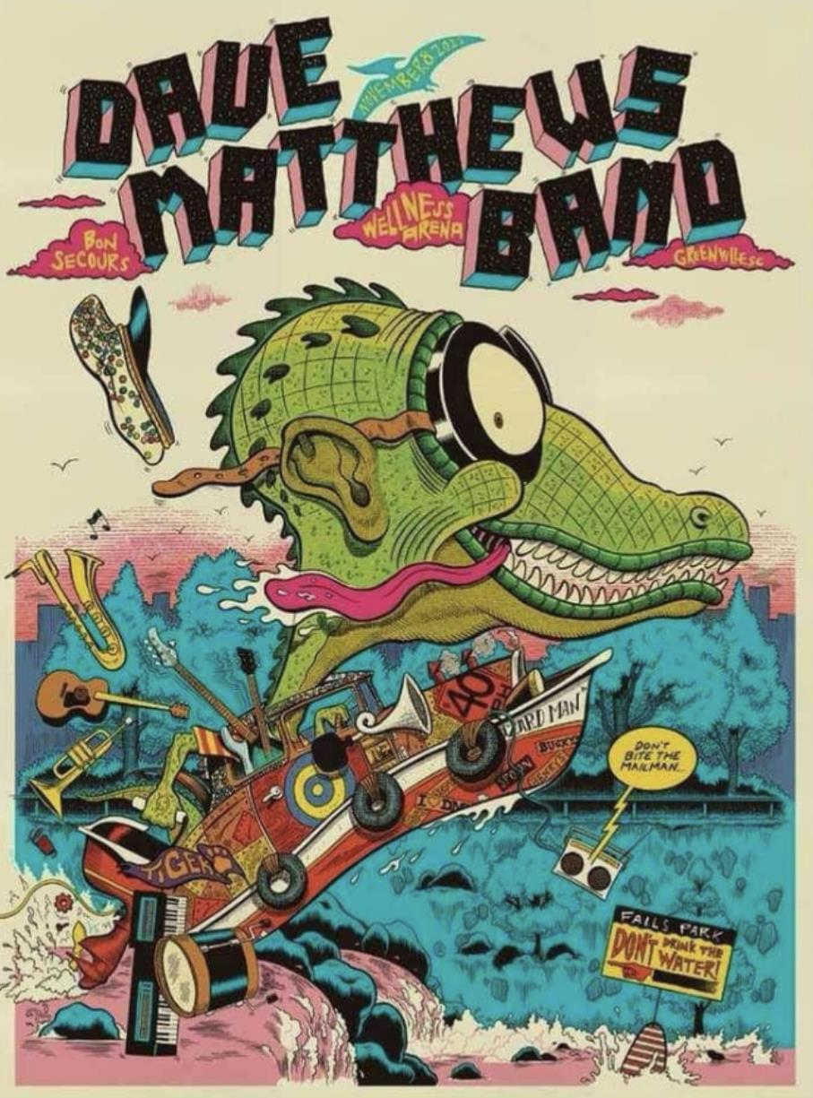Ryan (Your Cinema) Besch — Dave Matthews Band, Bon Secours Wellness Arena, Greenville, SC · Nov 8, 2023 Poster