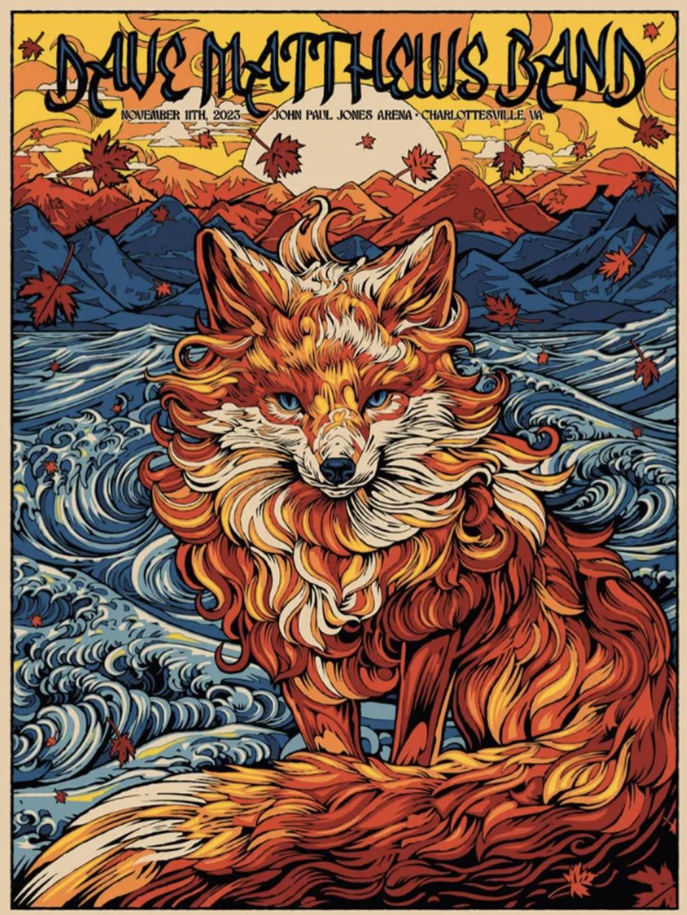 Todd Slater — Dave Matthews Band, John Paul Jones Arena (University of Virginia), Charlottesville, VA · Nov 10, 2023 Poster