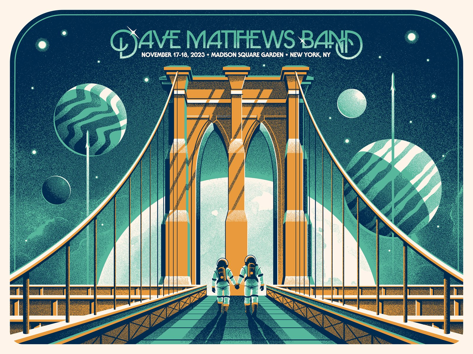 DKNG — Dave Matthews Band, Madison Square Garden, New York, NY · Nov 17–18, 2023 Poster