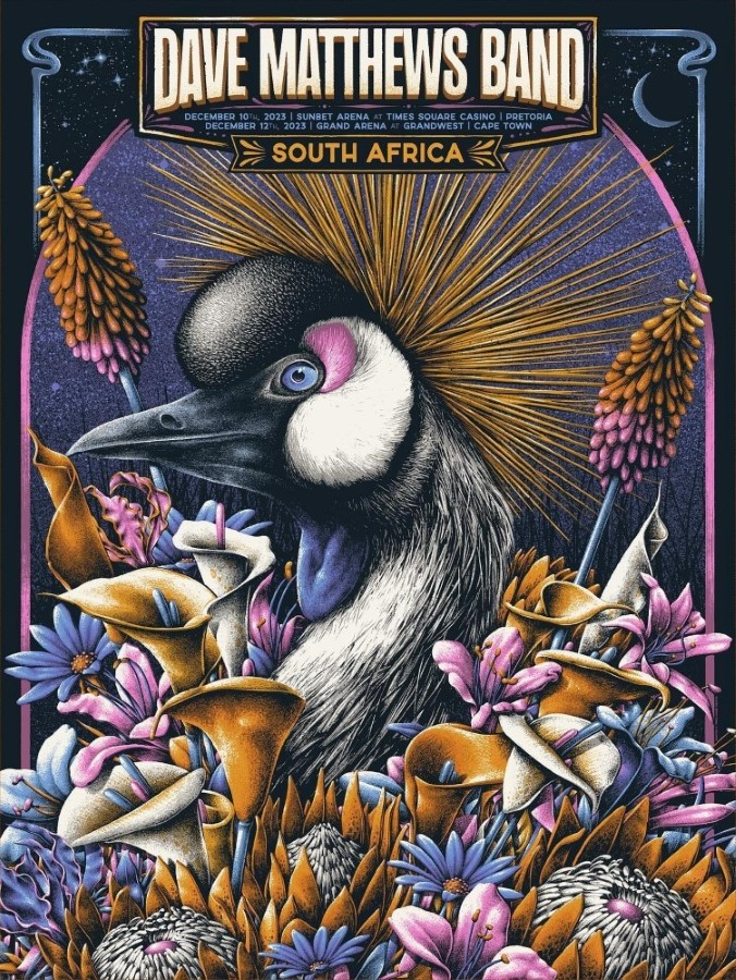 Max Mahn (Twin Home Prints) — Dave Matthews Band, SunBet Arena (Time Square Casino), Pretoria, ZAF · Dec 10, 2023 Poster