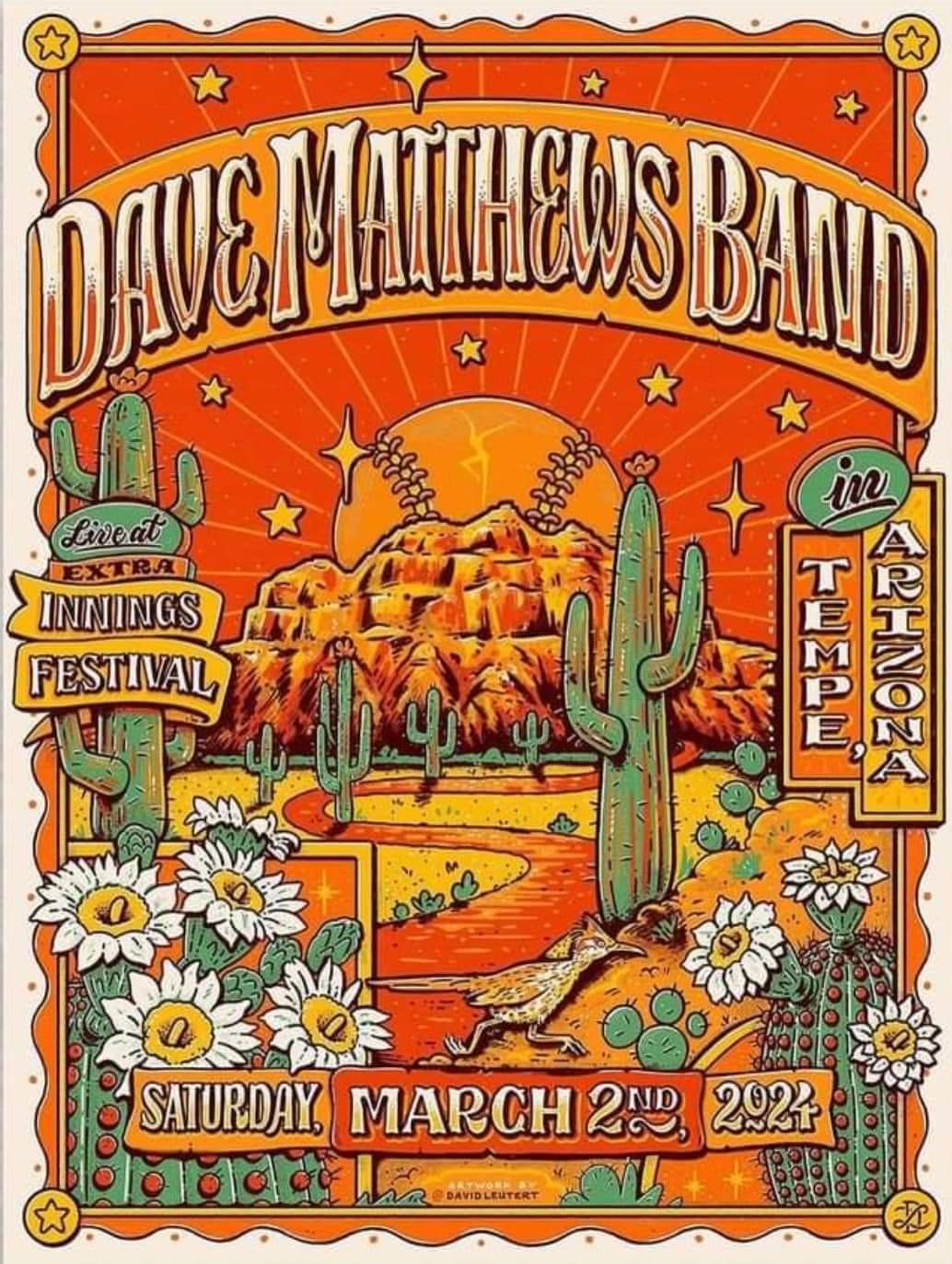 David Leutert — Dave Matthews Band, Extra Innings Festival, Tempe, AZ · Mar 2, 2024 Poster