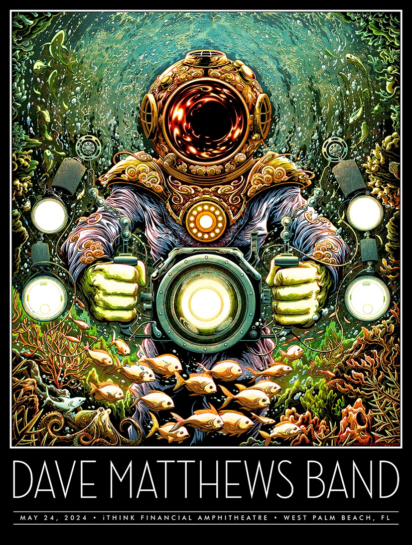 Miles Tsang — Dave Matthews Band, iTHINK Financial Amphitheatre, West Palm Beach, FL · May 24, 2024 Poster