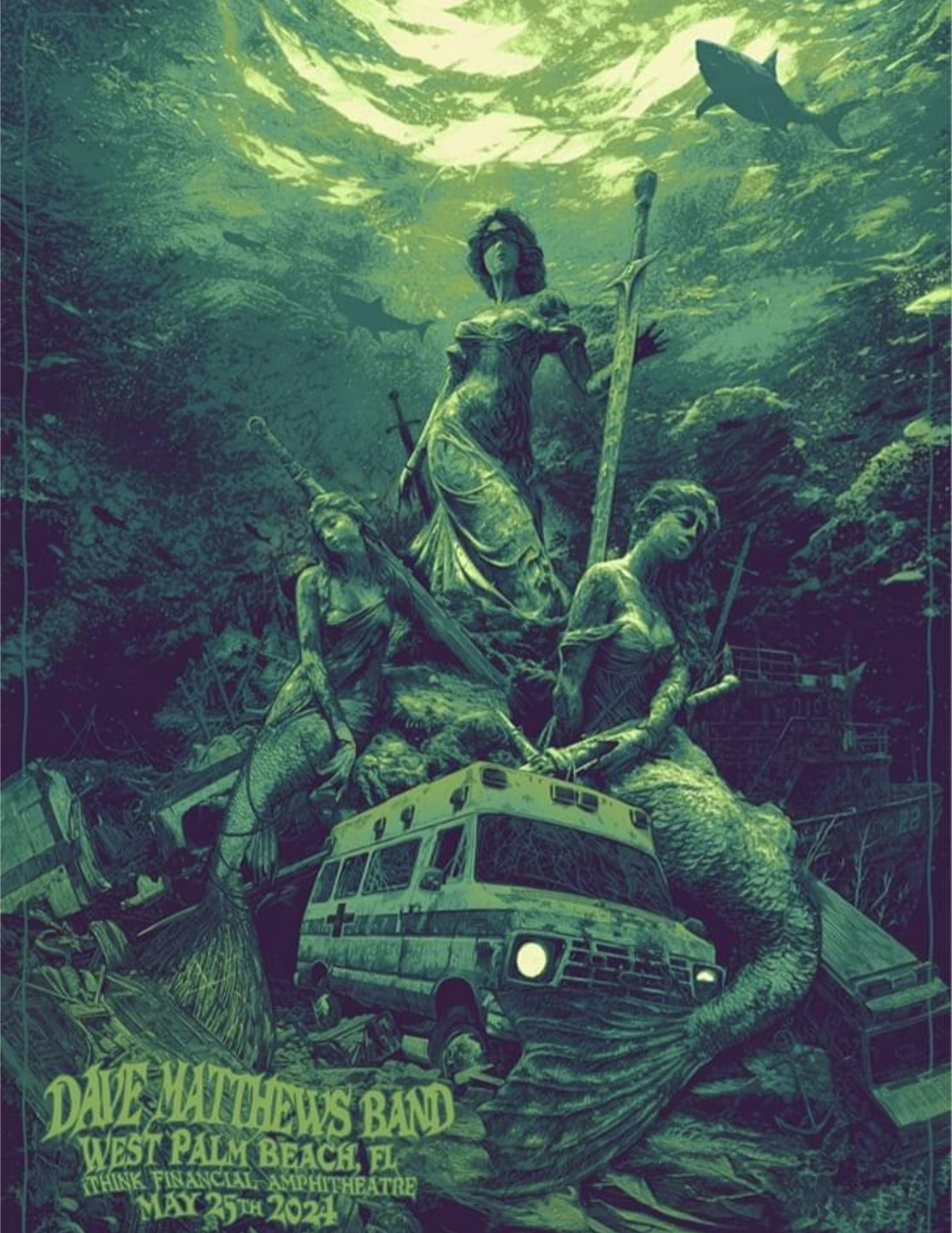 Daniel Danger — Dave Matthews Band, iTHINK Financial Amphitheatre, West Palm Beach, FL · May 25, 2024 Poster