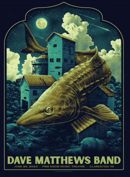 Max Mahn (Twin Home Prints) — Dave Matthews Band, Pine Knob Music Theatre, Clarkston, MI · Jun 26, 2024 Poster