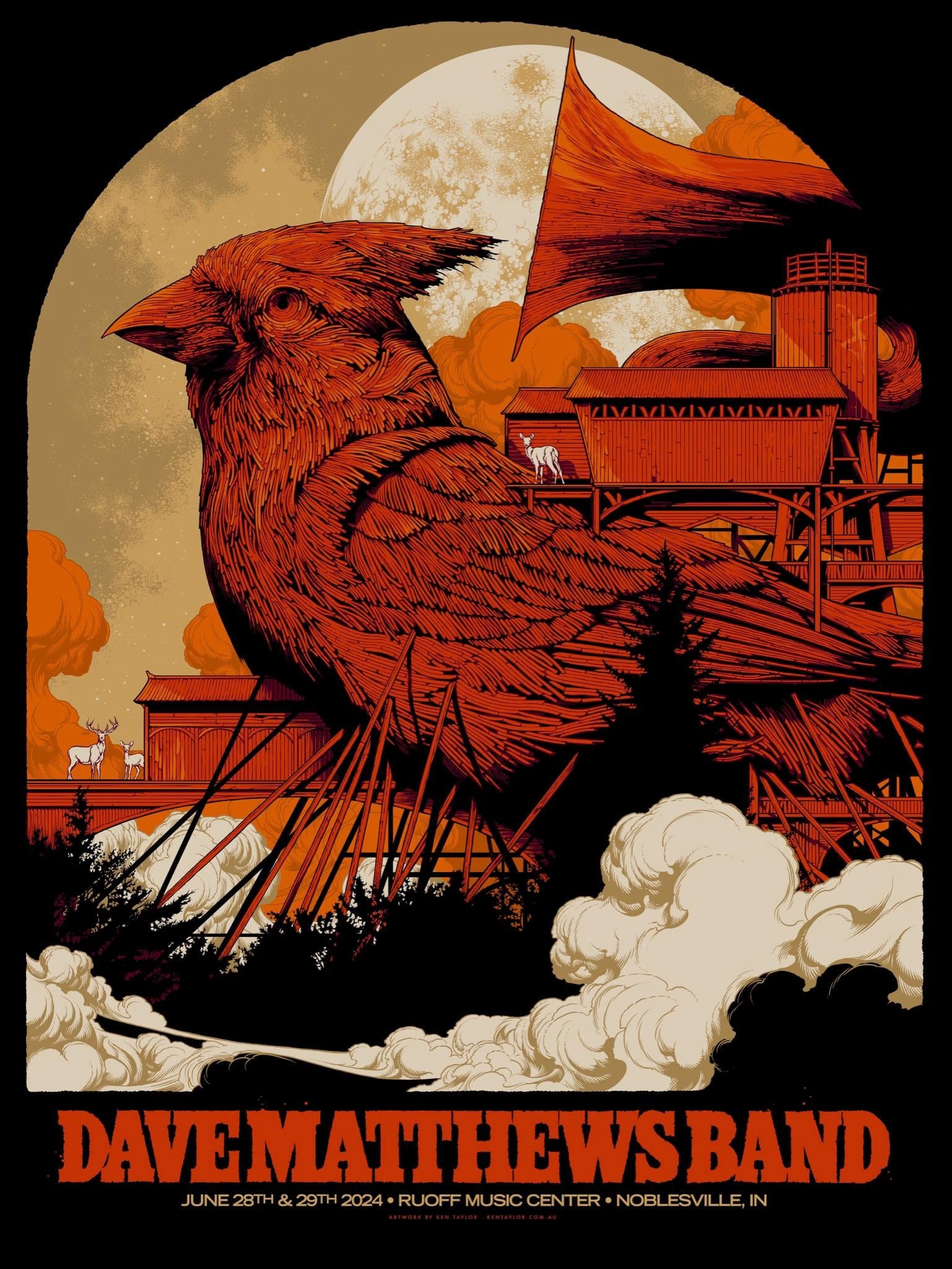 Ken Taylor — Dave Matthews Band, Ruoff Music Center, Noblesville, IN · Jun 28–29, 2024 Poster