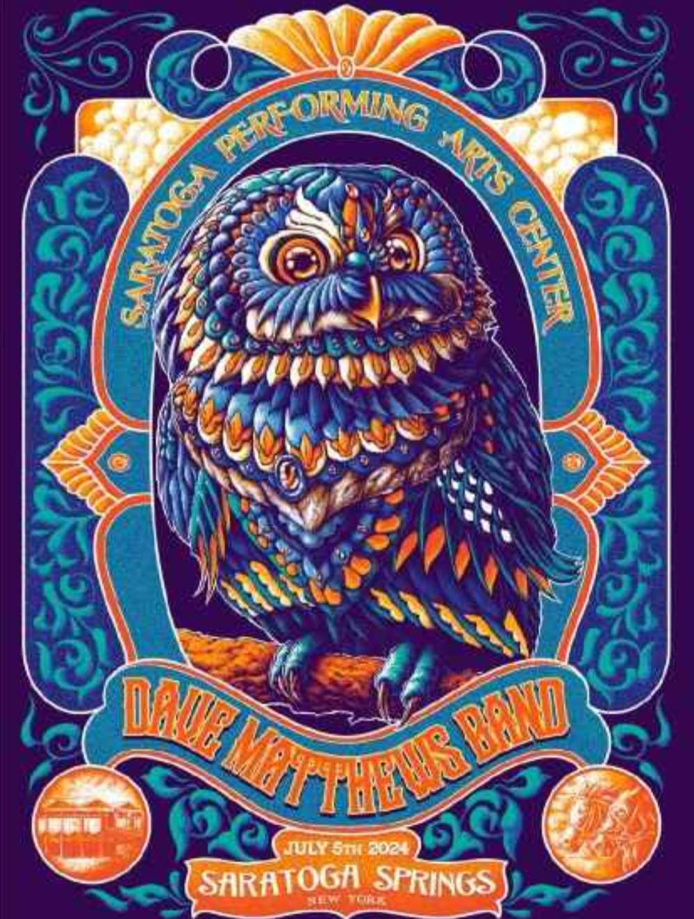 Ben Kwok (BIOWORKZ) — Dave Matthews Band, Saratoga Performing Arts Center, Saratoga Springs, NY · Jul 5, 2024 Poster