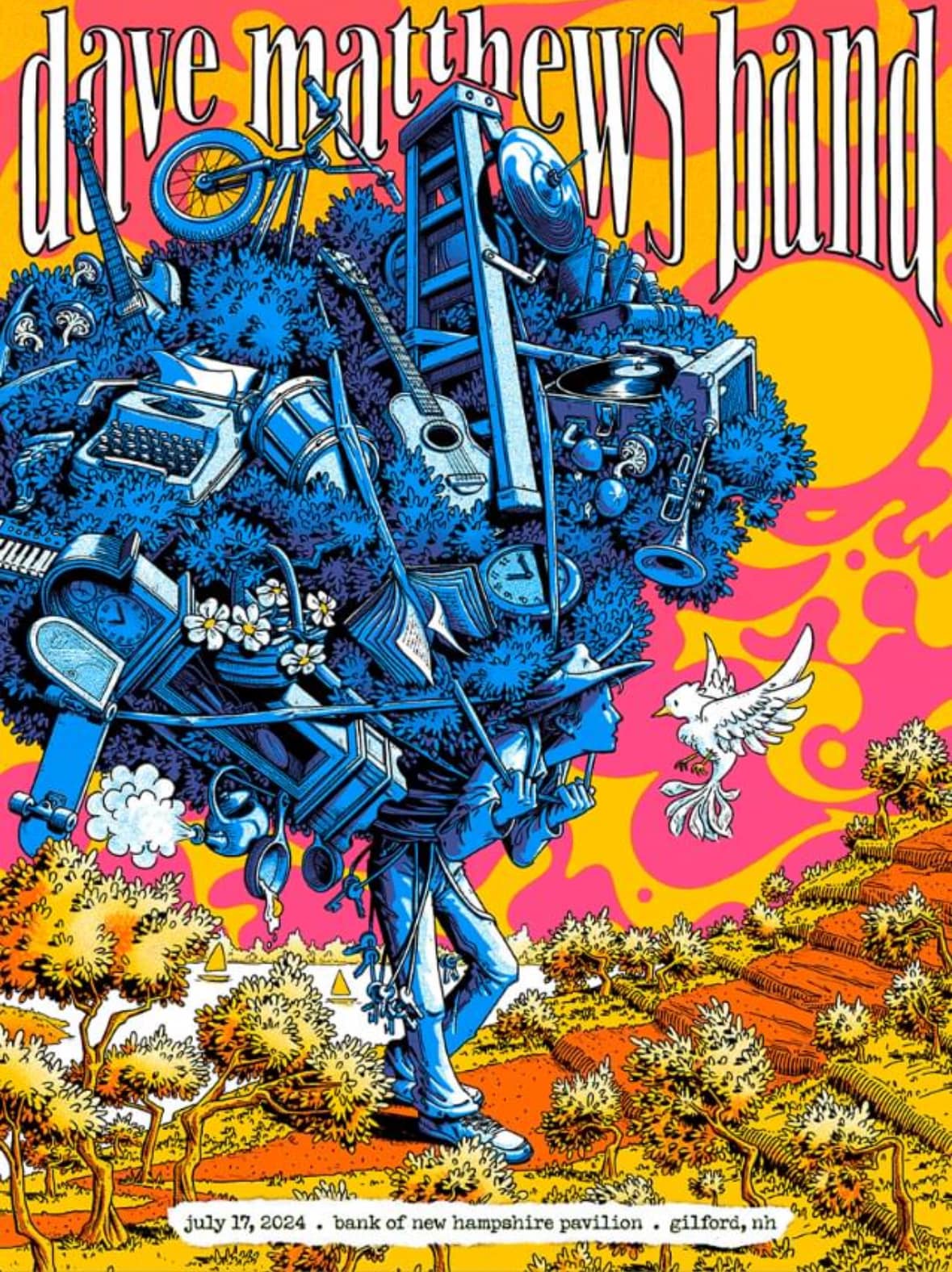 James Flames — Dave Matthews Band, Bank of New Hampshire Pavilion, Gilford, NH · Jul 17, 2024 Poster