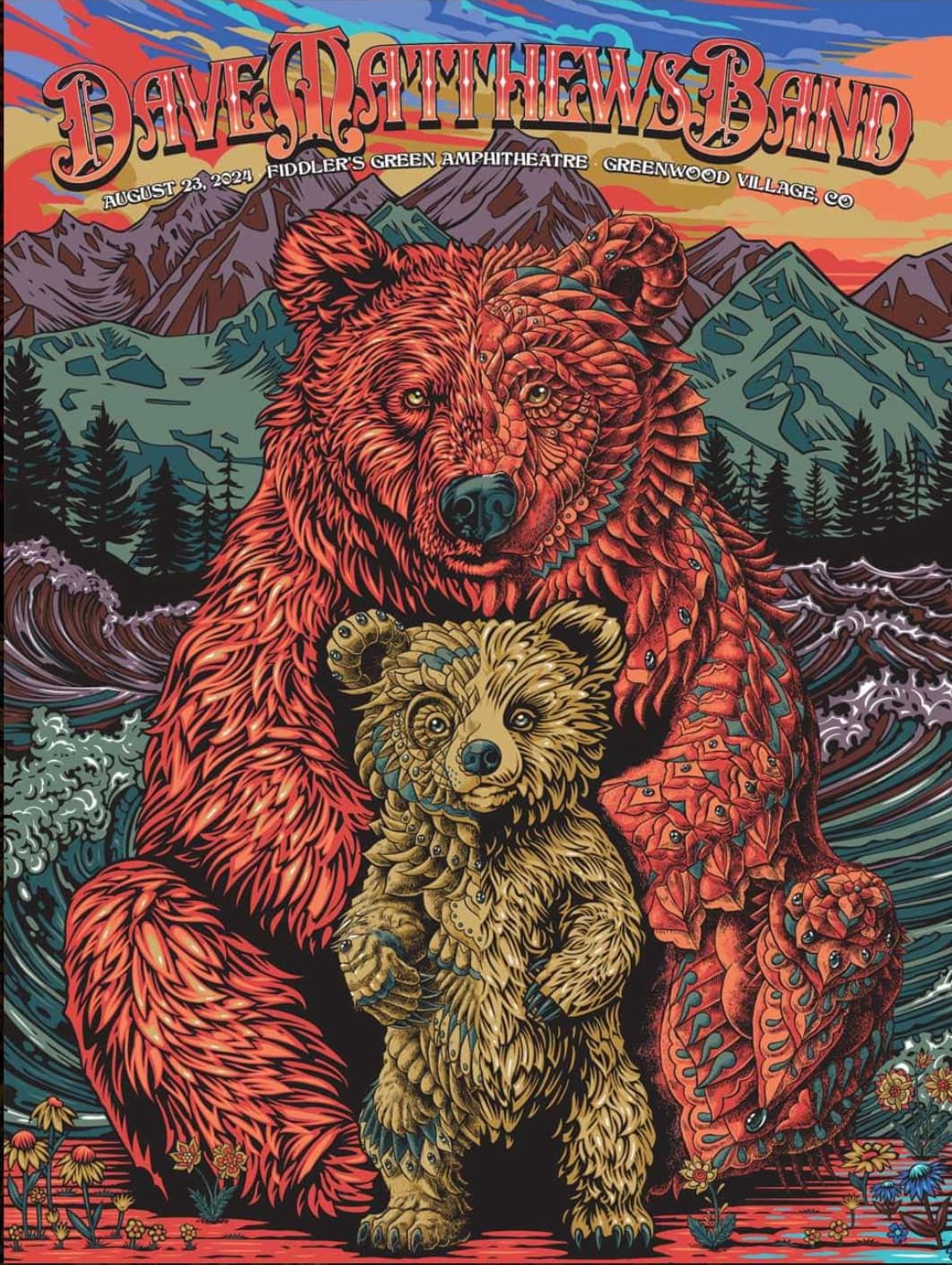 Todd Slater — Dave Matthews Band, Fiddler's Green Amphitheatre, Greenwood Village, CO · Aug 23–24, 2024 Poster