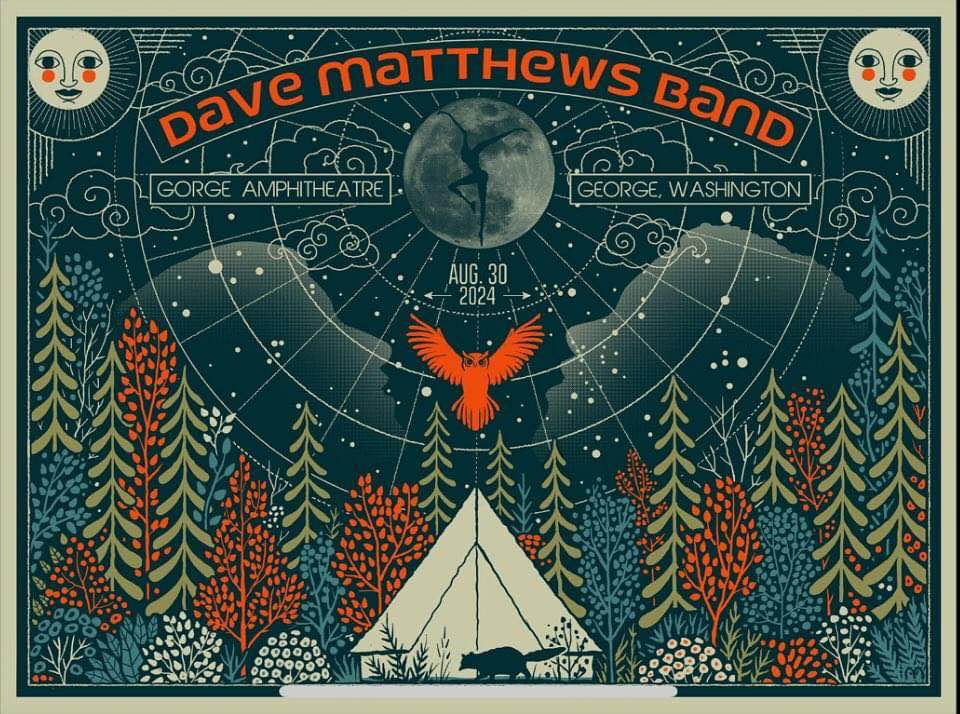 Methane Studios — Dave Matthews Band, The Gorge Amphitheatre, George, WA · Aug 30, 2024 Poster