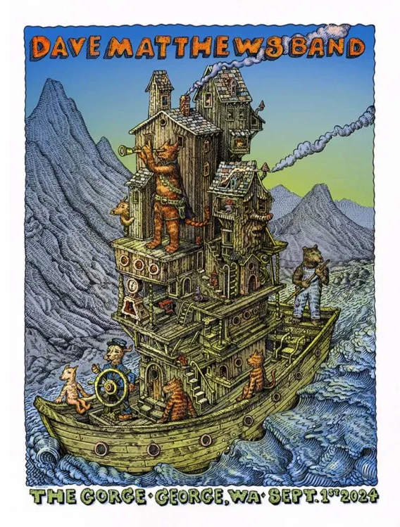 David Welker — Dave Matthews Band, The Gorge Amphitheatre, George, WA · Sep 1, 2024 Poster