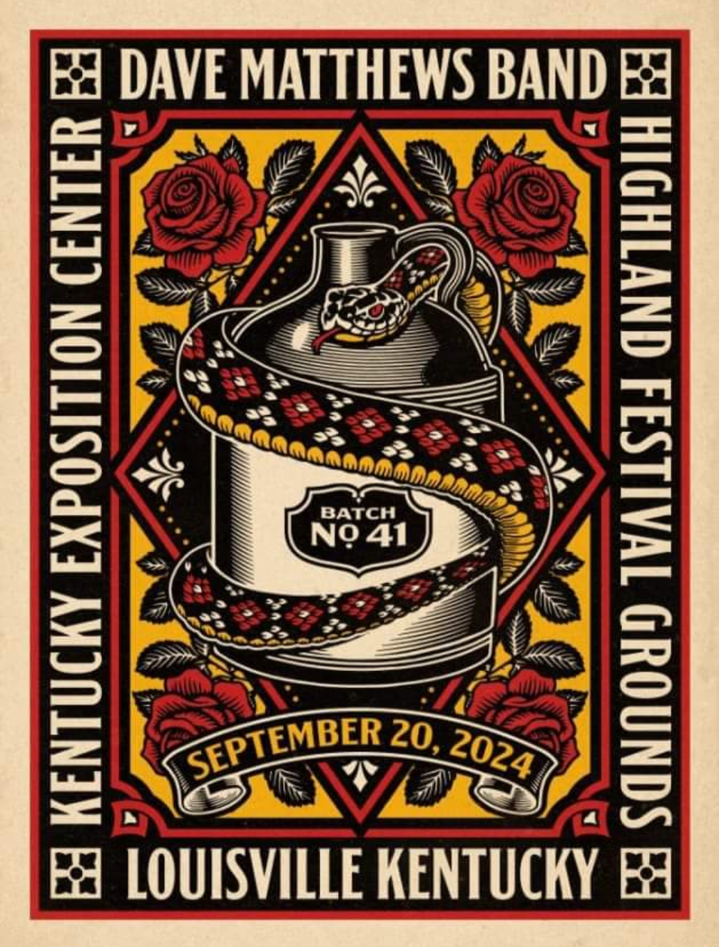 Aaron von Freter (Rockswell) — Dave Matthews Band, Kentucky Exposition Center / Highland Festival Grounds, Louisville, KY · Sep 20, 2024 Poster