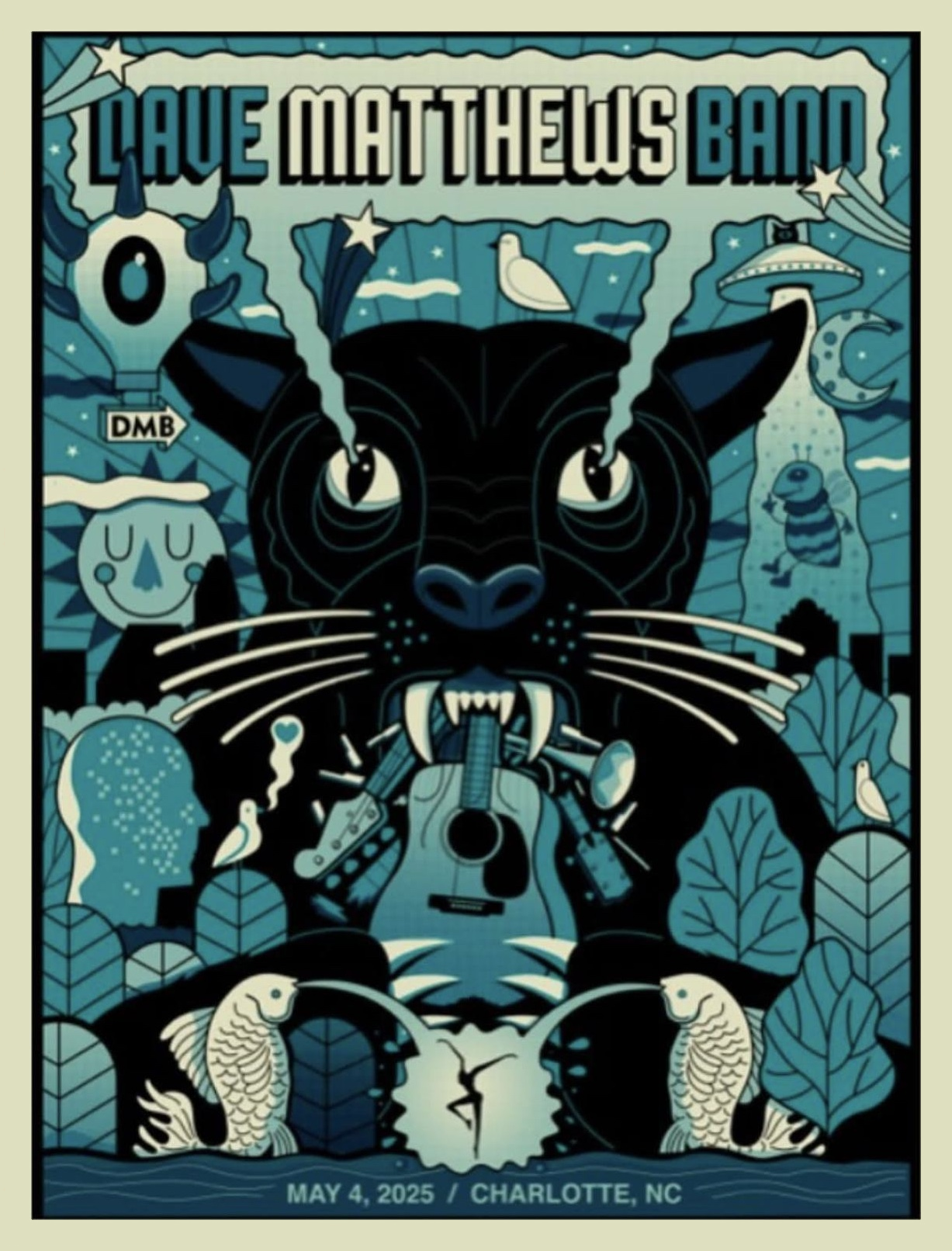 Methane Studios — Dave Matthews Band, First Ward Park, Charlotte, NC · May 4, 2025 Poster