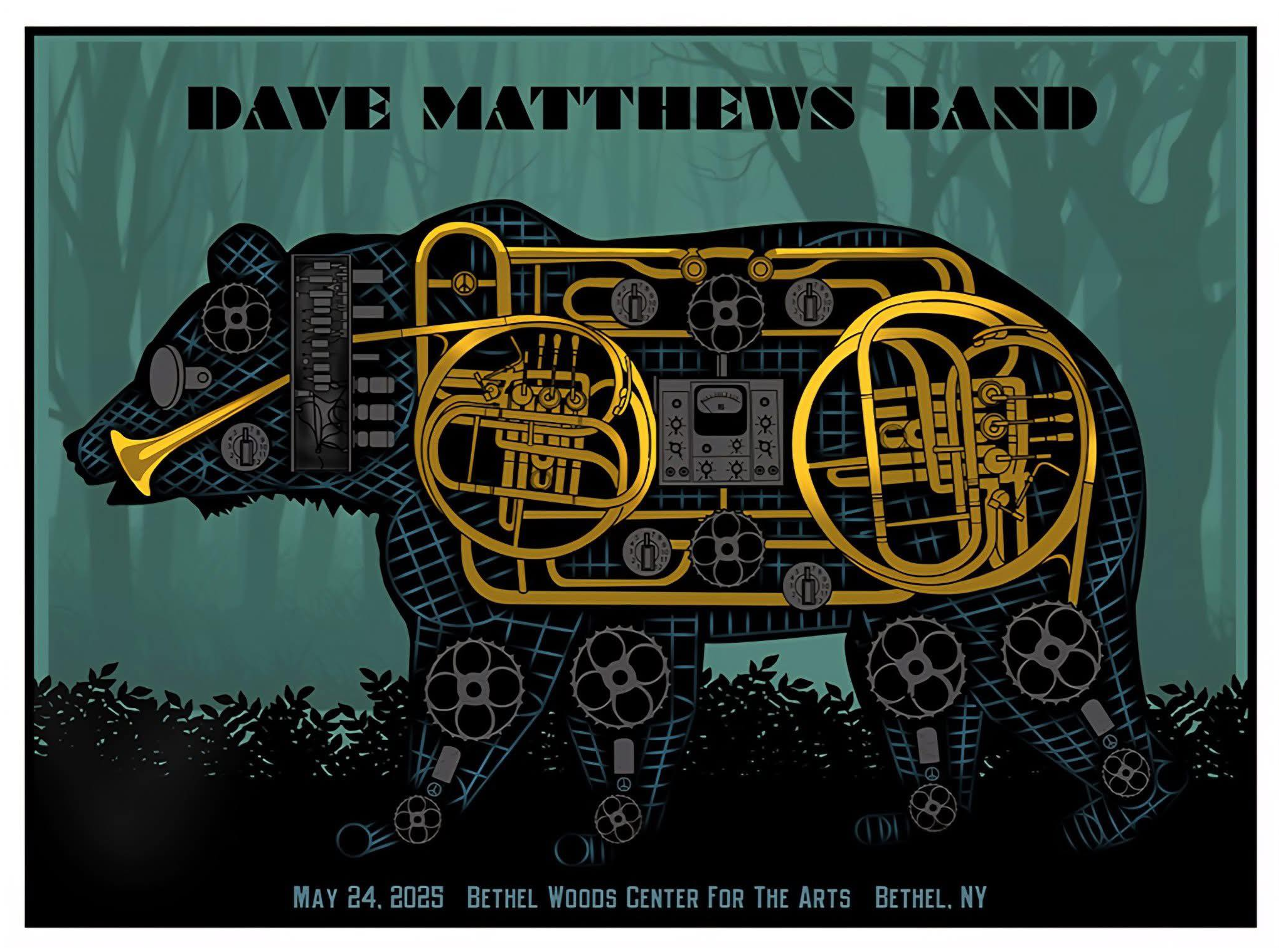 Methane Studios — Dave Matthews Band, Bethel Woods Center for the Arts, Bethel, NY · May 24, 2025 Poster