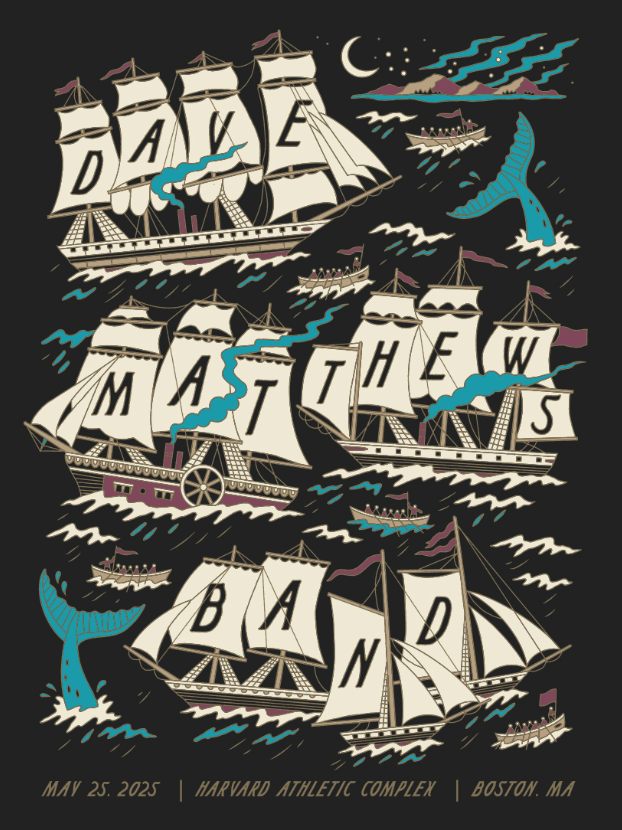 Joshua Noom — Dave Matthews Band, Harvard Athletic Complex, Boston, MA · May 25, 2025 Poster