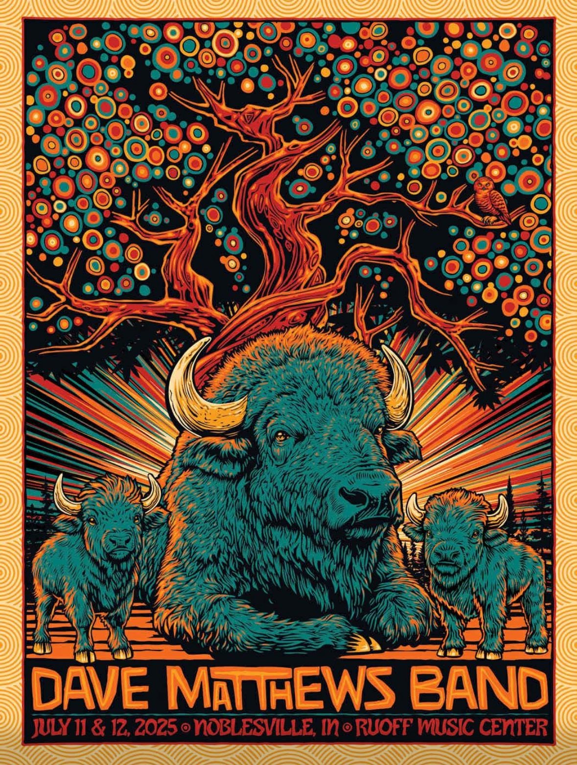Todd Slater — Dave Matthews Band, Ruoff Music Center, Noblesville, IN · Jul 11–12, 2025 Poster