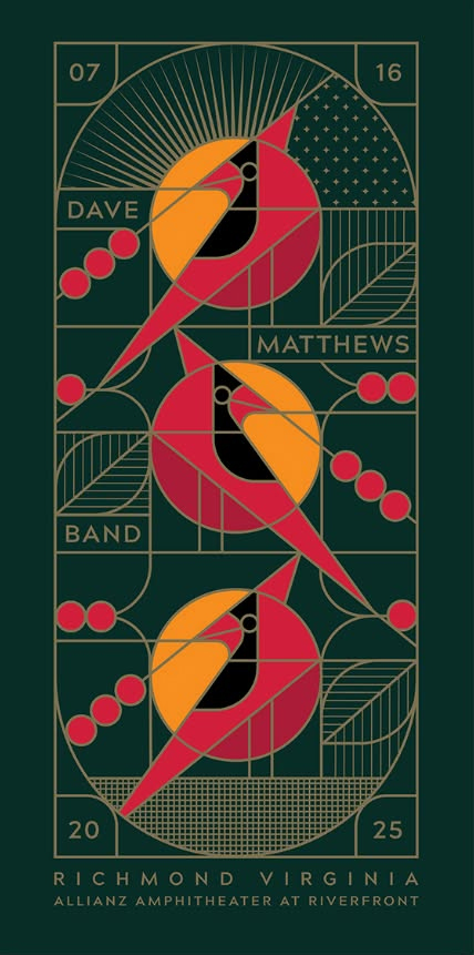 Brian Steely — Dave Matthews Band, Allianz Amphitheater at Riverfront, Richmond, VA · Jul 16, 2025 Poster