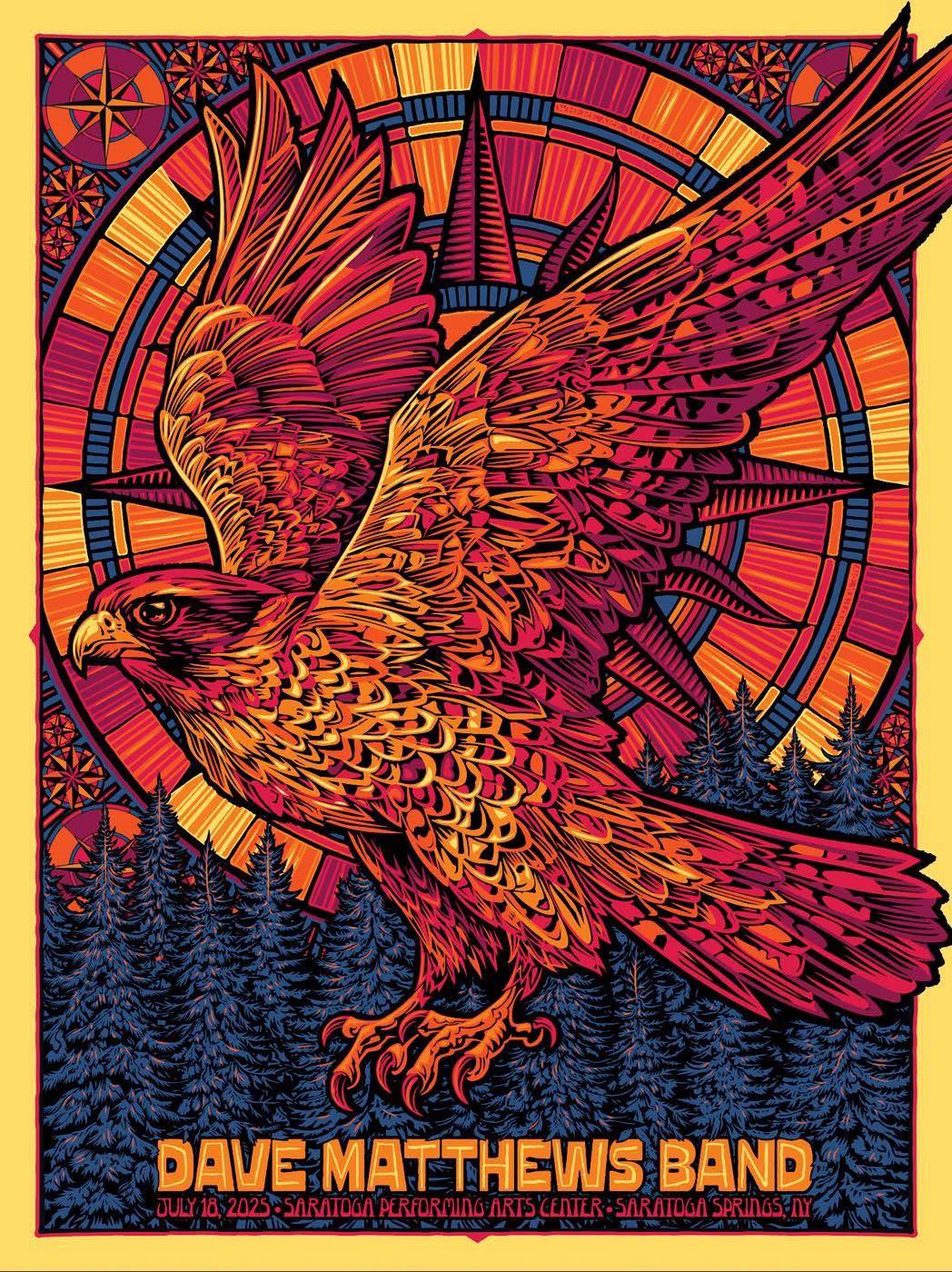 Todd Slater — Dave Matthews Band, Saratoga Performing Arts Center, Saratoga Springs, NY · Jul 18, 2025 Poster