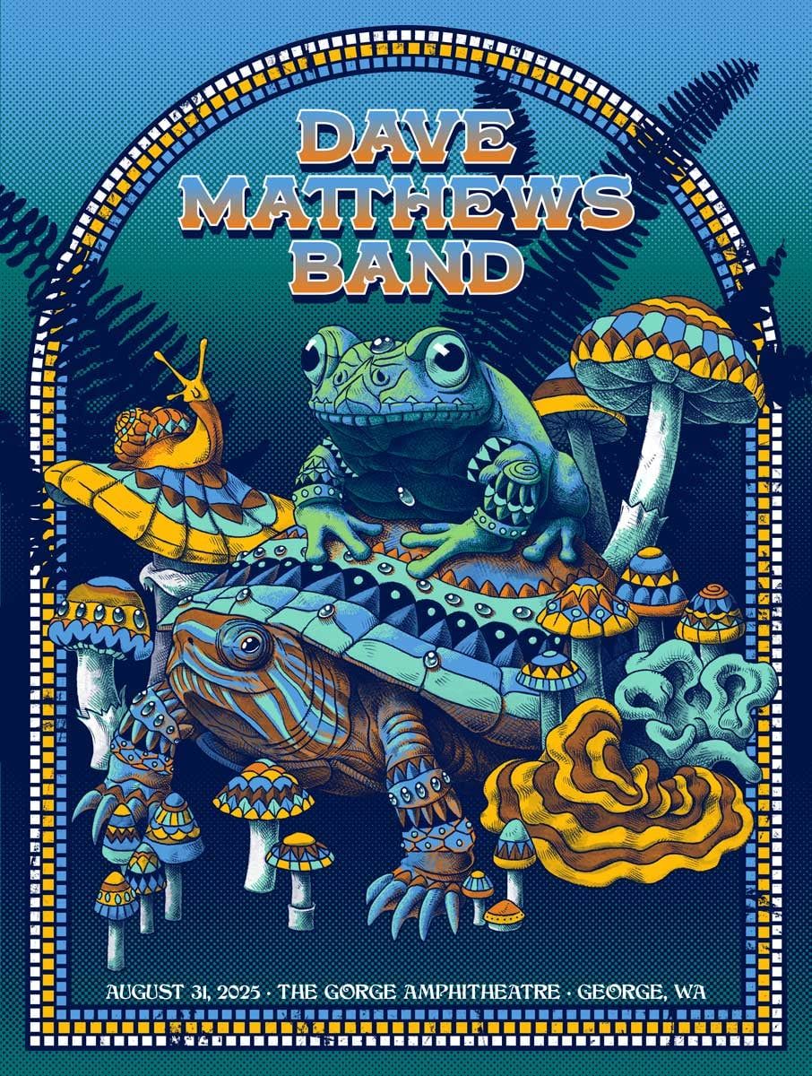 Ben Kwok (BIOWORKZ) — Dave Matthews Band, The Gorge Amphitheatre, George, WA · Aug 31, 2025 Poster