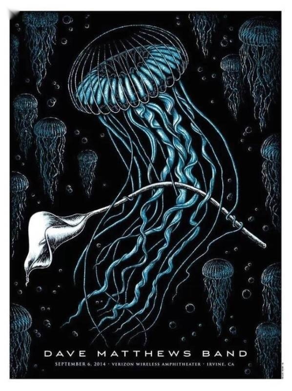 Robert Jones — Dave Matthews Band, Verizon Wireless Amphitheatre, Irvine, CA · Sep 6, 2014 Artist Poster