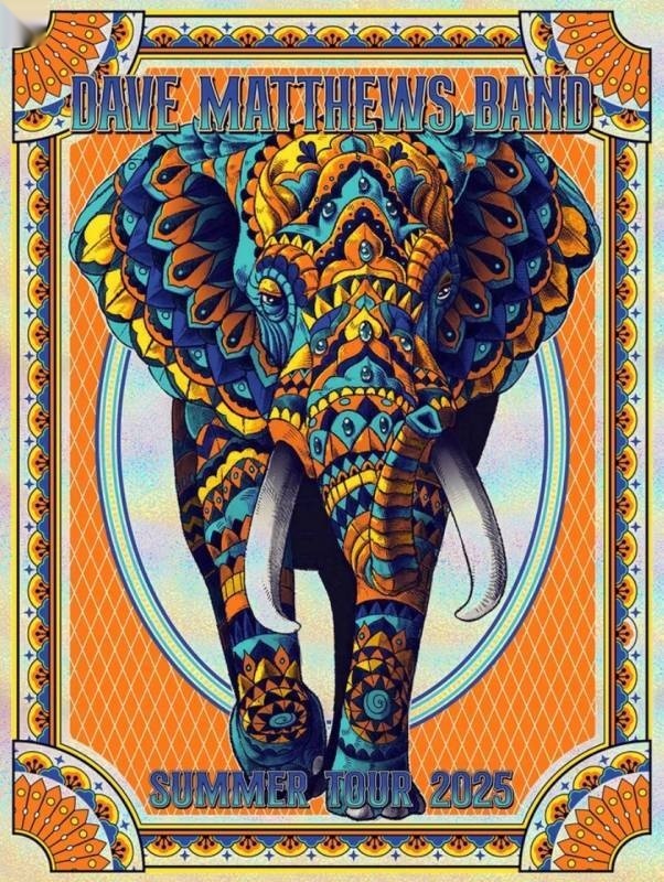 Ben Kwok (BIOWORKZ) — Dave Matthews Band, *multiple venues, Unknown · Jan 1, 2025 Artist Foil Poster