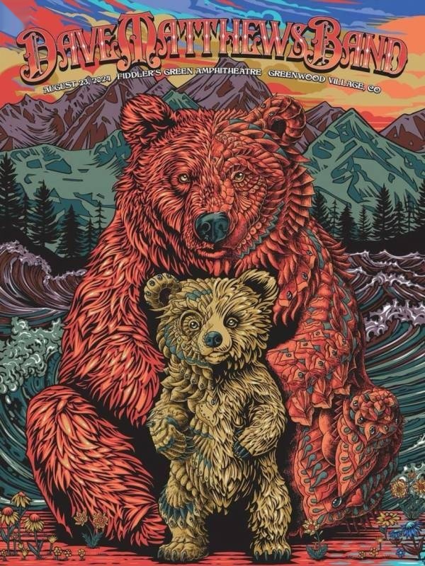 Todd Slater — Dave Matthews Band, Fiddler's Green Amphitheatre, Greenwood Village, CO · Aug 23–24, 2024 Artist Poster