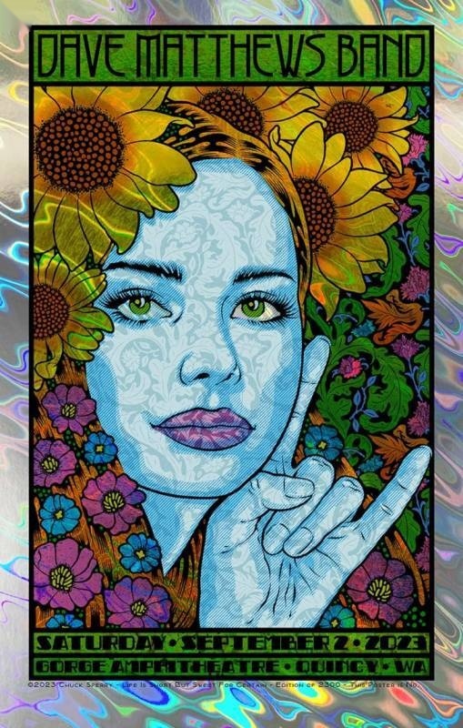Chuck Sperry — Dave Matthews Band, The Gorge Amphitheatre, George, WA · Sep 2, 2023 Show Foil Poster