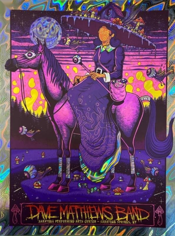 Jim Mazza — Dave Matthews Band, Saratoga Performing Arts Center, Saratoga Springs, NY · Jul 6, 2024 Artist Foil Poster