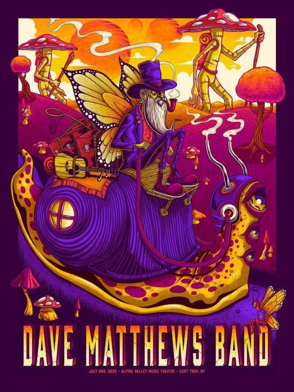 Jim Mazza — Dave Matthews Band, Alpine Valley Music Theatre, East Troy, WI · Jul 2, 2022 Artist Poster