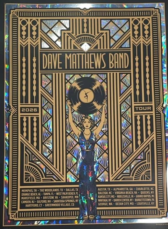 Aaron von Freter (Rockswell) — Dave Matthews Band, 2026 Tour Poster, Unknown · Jan 1, 2026 Show Foil Poster