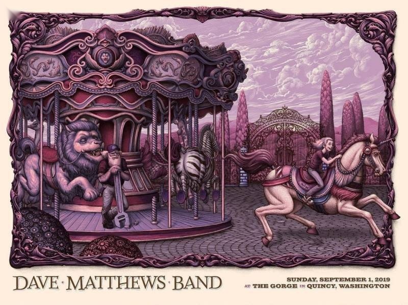 N.C. Winters — Dave Matthews Band, The Gorge Amphitheatre, George, WA · Sep 1, 2019 Artist Poster