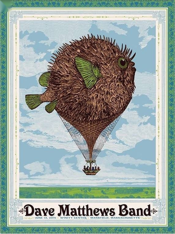 Nate Duval — Dave Matthews Band, Xfinity Center, Mansfield, MA · Jun 13, 2015 Artist Poster