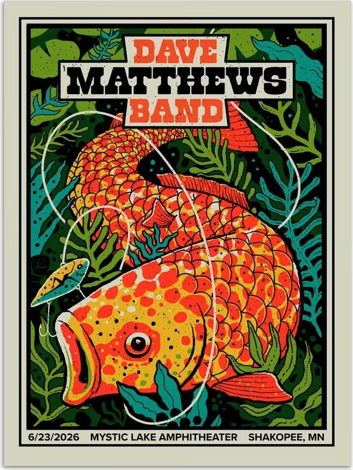 Methane Studios — Dave Matthews Band, Mystic Lake Amphitheater, Shakopee, MN · Jun 23, 2026 Poster