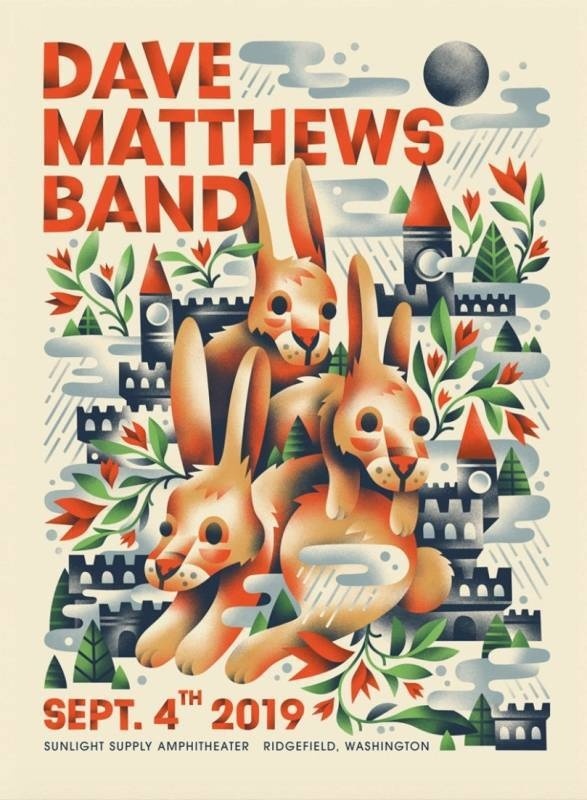 Aren Vandenburgh — Dave Matthews Band, Sunlight Supply Amphitheater, Ridgefield, WA · Sep 4, 2019 Artist Poster