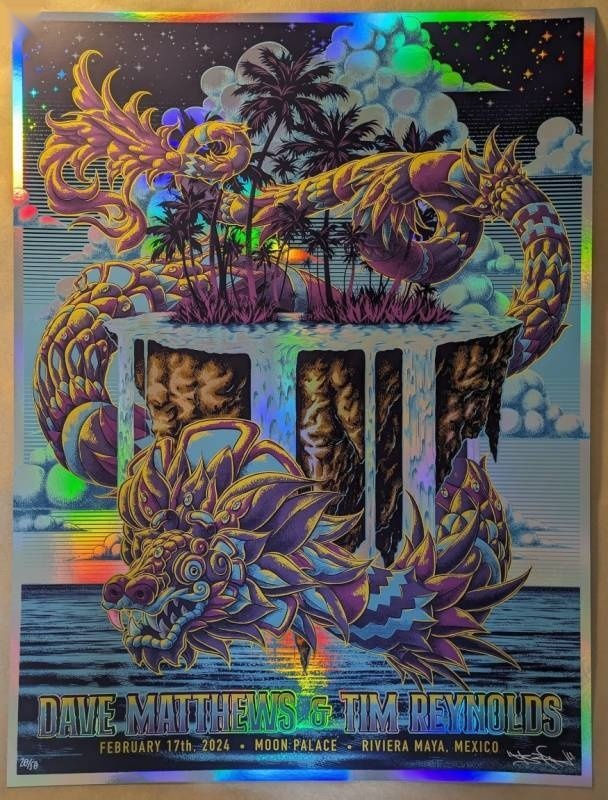 Ben Kwok (BIOWORKZ) — Dave Matthews Band, Moon Palace Golf & Spa Resort, Cancún, MEX · Feb 17, 2024 Foil Poster