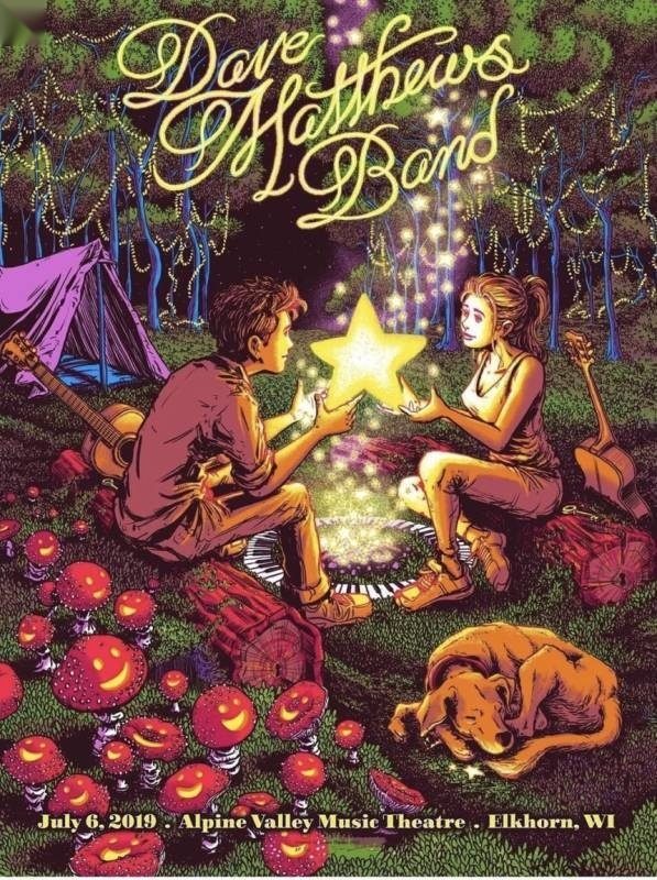 James Flames — Dave Matthews Band, Alpine Valley Music Theatre, East Troy, WI · Jul 6, 2019 Artist Poster
