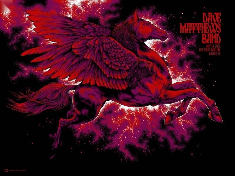 Ken Taylor — Dave Matthews Band, Dos Equis Pavilion, Dallas, TX · May 14, 2022 Artist Poster
