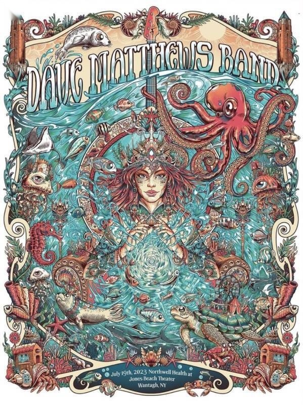 Juan Ma Orozco — Dave Matthews Band, Northwell Health at Jones Beach Theater, Wantagh, NY · Jul 19, 2023 Artist Foil Poster