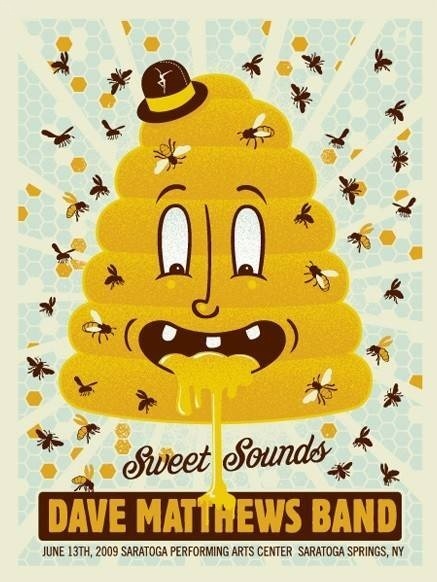 Methane Studios — Dave Matthews Band, Saratoga Performing Arts Center, Saratoga Springs, NY · Jun 13, 2009 Artist Poster