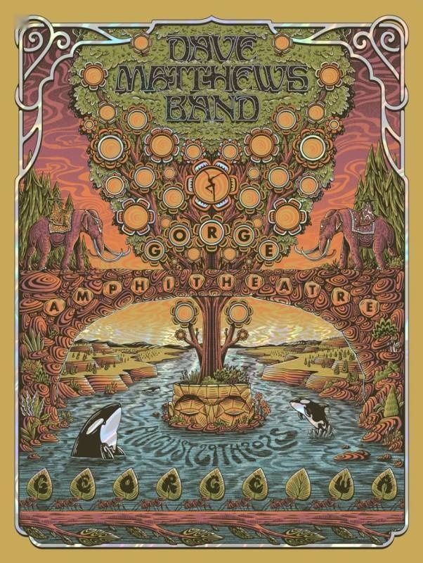 Dylan Fant — Dave Matthews Band, The Gorge Amphitheatre, George, WA · Aug 29, 2025 Show Foil Poster