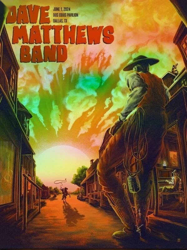 Bailey Race — Dave Matthews Band, Dos Equis Pavilion, Dallas, TX · Jun 1, 2024 Show Foil Poster