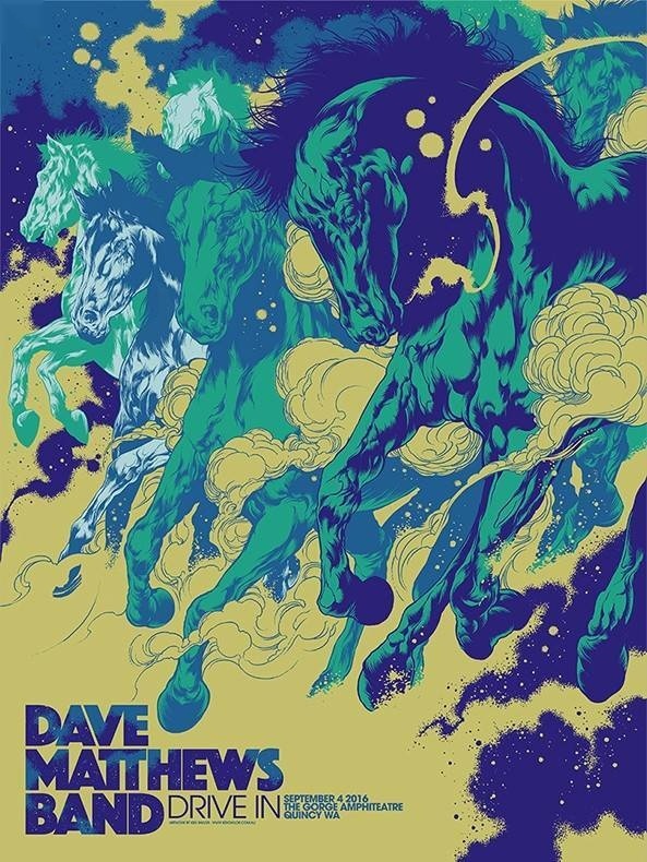 Ken Taylor — Dave Matthews Band, The Gorge Amphitheatre, George, WA · Sep 4, 2016 Artist Poster